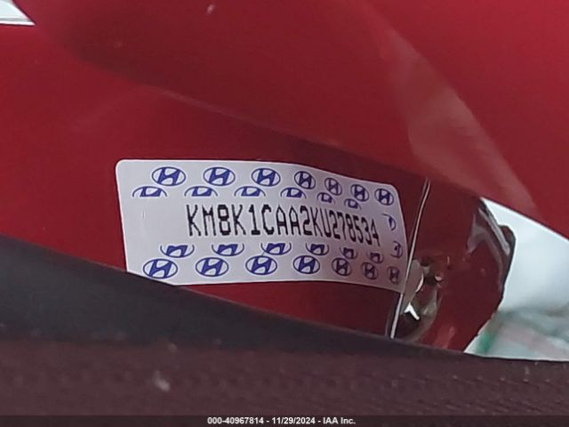 KM8K1CAA2KU278534 Hyundai Kona Se