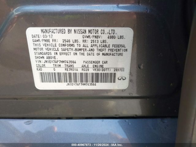 JN1EV7AP7HM743564 Infiniti Q50 3.0t Signature Edition