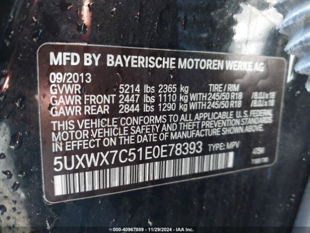 5UXWX7C51E0E78393 BMW X3 Xdrive35i
