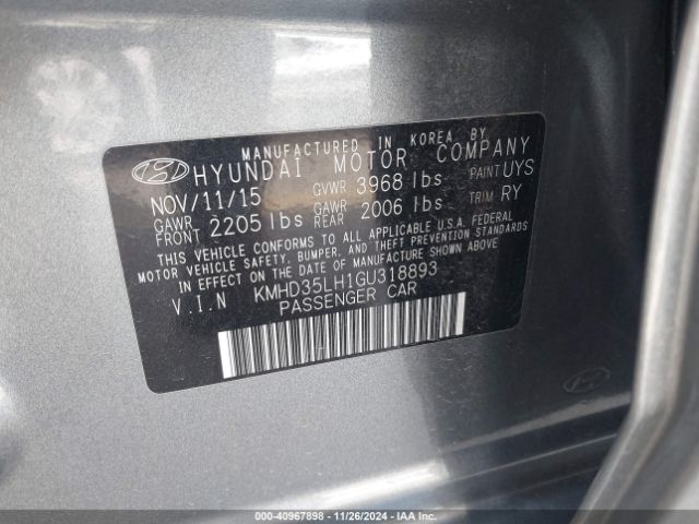 KMHD35LH1GU318893 Hyundai ELANTRA GT