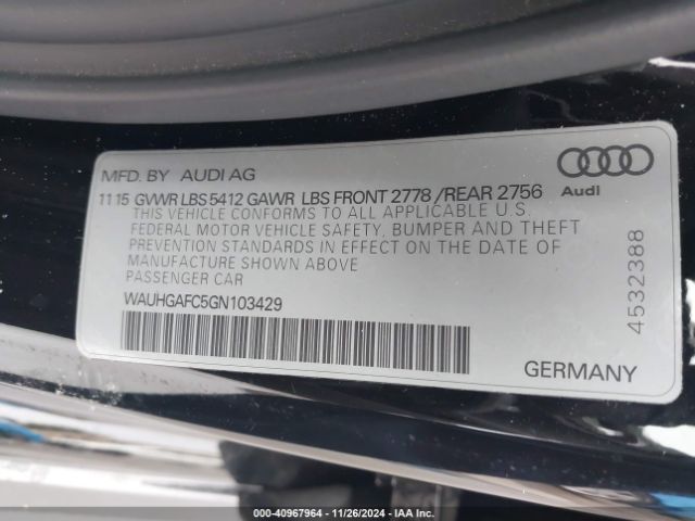WAUHGAFC5GN103429 Audi A6 3.0t Premium Plus