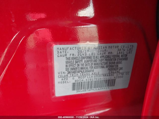 2018 NISSAN SENTRA 3N1AB7AP4JL654414 Photo 8