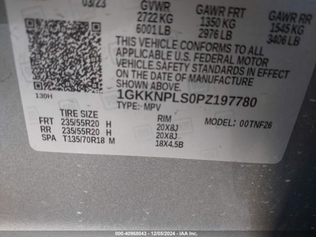 1GKKNPLS0PZ197780 GMC Acadia Fwd Denali