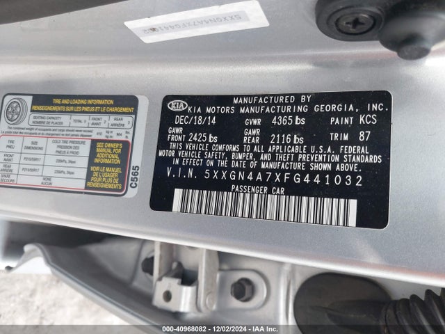 KIA OPTIMA EX 2015 5XXGN4A7XFG441032 Image 9
