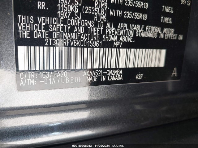 Toyota Rav4 Xle Premium 2019 2T3C1RFV6KC015961 Image 9