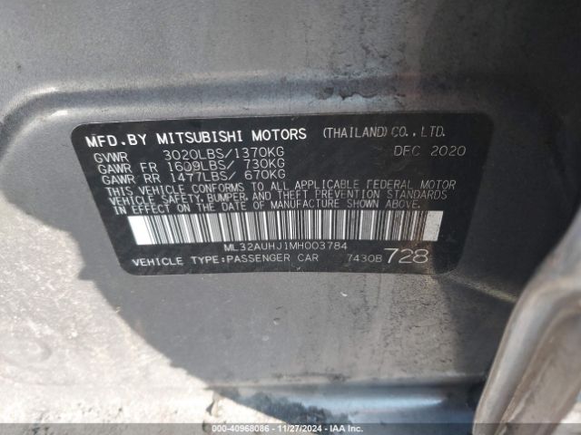 ML32AUHJ1MH003784 Mitsubishi Mirage Carbonite Edition/es/le