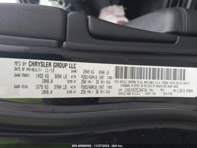 1C4RJFAG7EC346734 Jeep Grand Cherokee Laredo