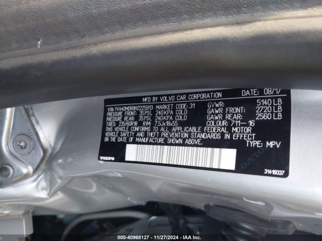 YV440MDR8H2225913 Volvo Xc60 T5 Dynamic
