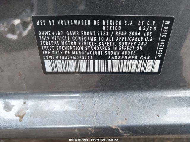 3VW7M7BU2PM029743 Volkswagen Jetta 1.5t Se