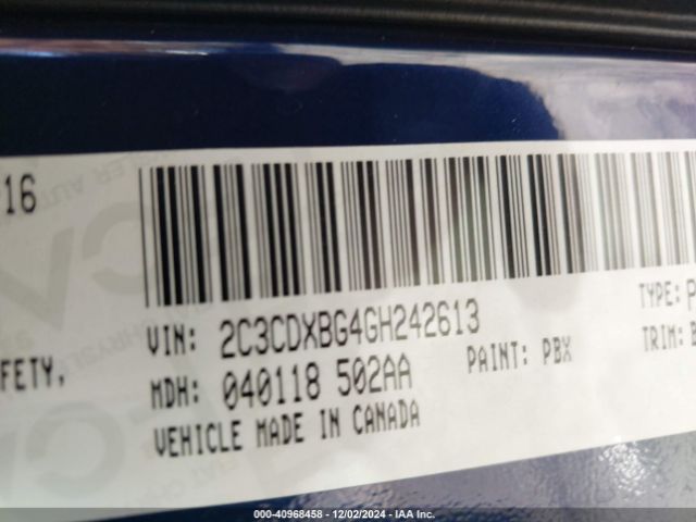 2C3CDXBG4GH242613 Dodge Charger Se