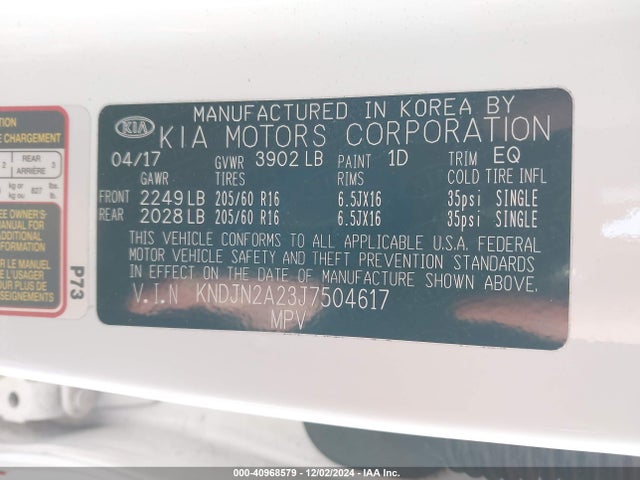 KIA Soul 2018 KNDJN2A23J7504617 Image 9
