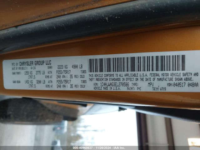 1C4AJWAG3EL270586 Jeep Wrangler Sport