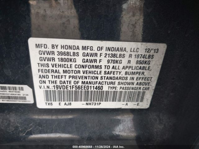19VDE1F56EE011460 Acura Ilx 2.0l
