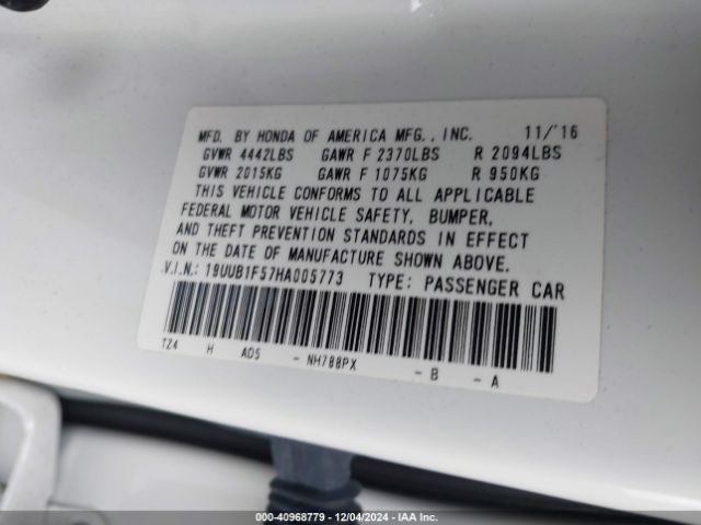 19UUB1F57HA005773 Acura Tlx Technology Package