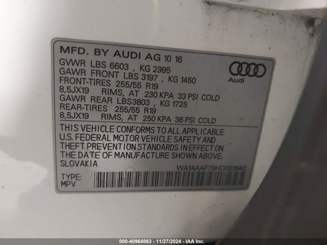 2017 AUDI Q7 WA1AAAF79HD033640 Photo 8