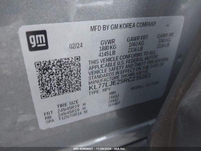 KL77LJE25RC238263 Chevrolet Trax Fwd 2rs