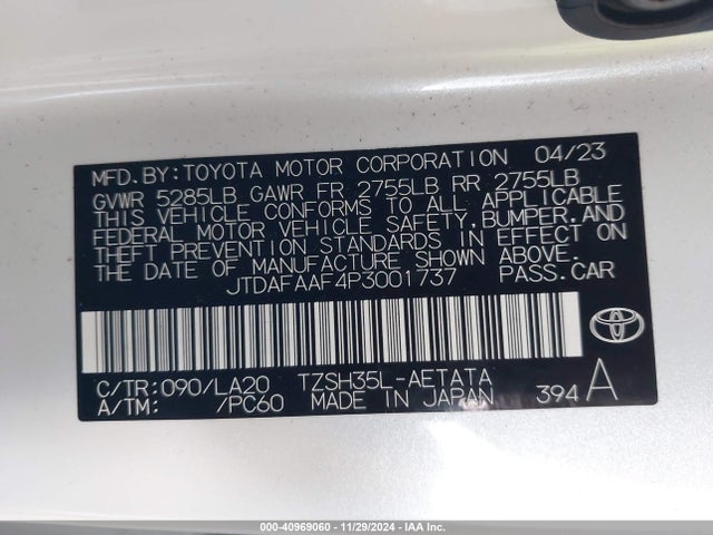 JTDAFAAF4P3001737 Toyota Crown Platinum