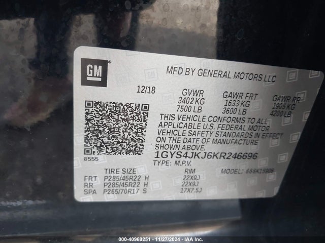 2019 CADILLAC ESCALADE ESV 1GYS4JKJ6KR246696 Photo 8