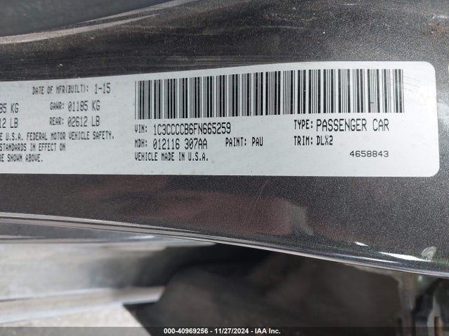 Chrysler 200 C 2015 1C3CCCCB6FN665259 Image 9