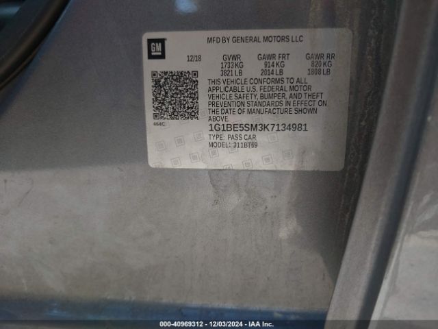 1G1BE5SM3K7134981 Chevrolet CRUZE LT