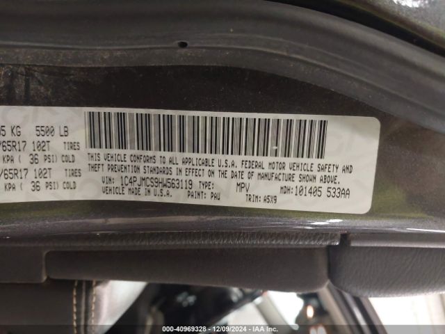 1C4PJMCS9HW563119 Jeep Cherokee Latitude 4x4