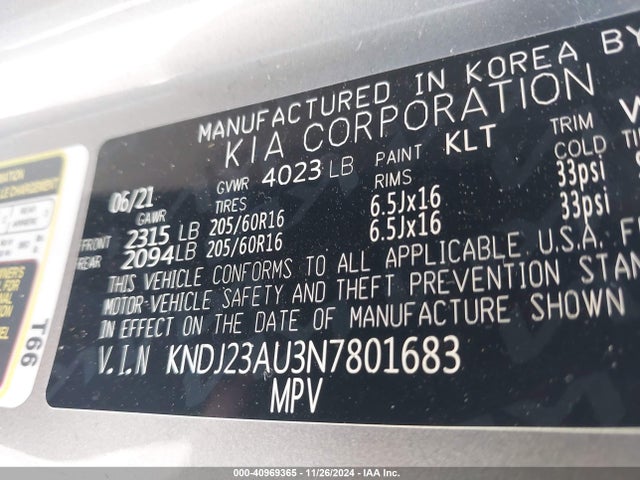KIA SOUL LX 2022 KNDJ23AU3N7801683 Image 9