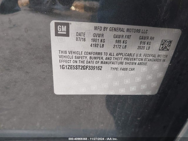 1G1ZE5ST2GF339162 Chevrolet MALIBU 1LT