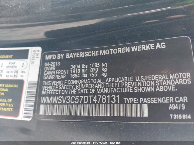 2013 MINI HARDTOP WMWSV3C57DT478131 Photo 8