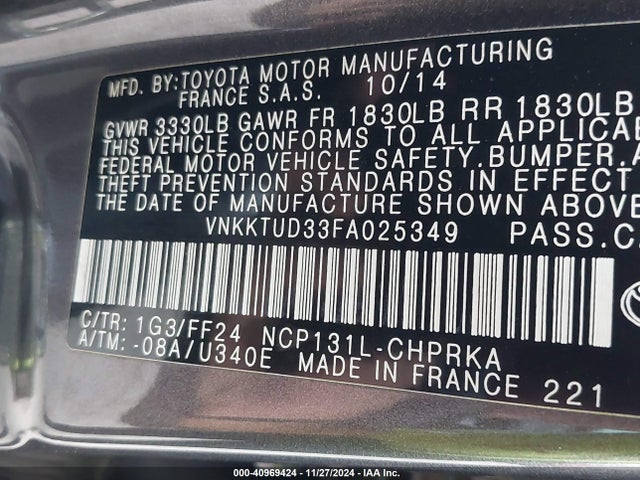 Toyota Yaris Se 2015 VNKKTUD33FA025349 Image 9
