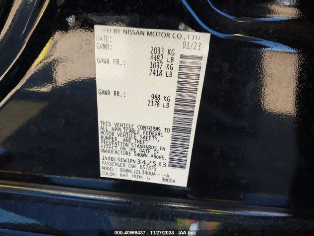 1N4BL4EW1PN342533 Nissan Altima Sl Intelligent Awd