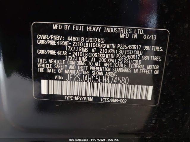 JF2SJAHC5EH474580 Subaru Forester 2.5i Limited