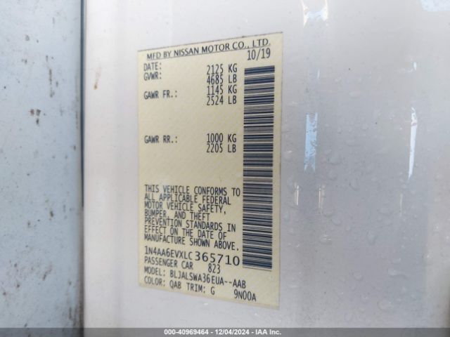 1N4AA6EVXLC365710 Nissan Maxima Sr Xtronic Cvt