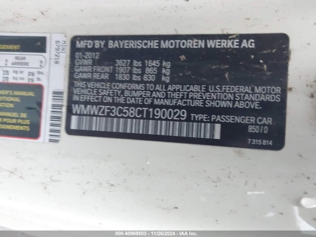 2012 MINI COOPER CLUBMAN WMWZF3C58CT190029 Photo 8