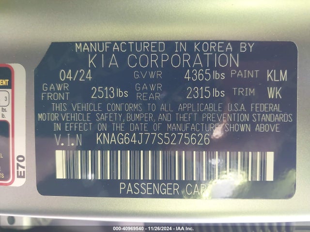 KIA K5 Gt-line 2025 KNAG64J77S5275626 Image 9