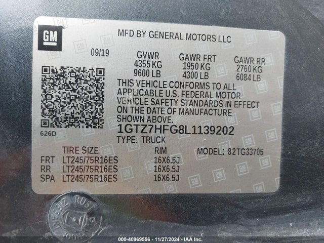1GTZ7HFG8L1139202 GMC Savana Cargo Rwd 3500 Extended Wheelbase Work Van
