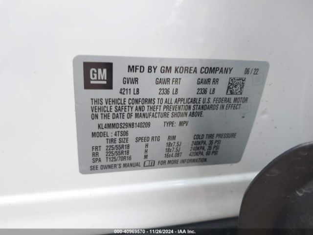 KL4MMDS29NB140209 Buick Encore Gx Fwd Select