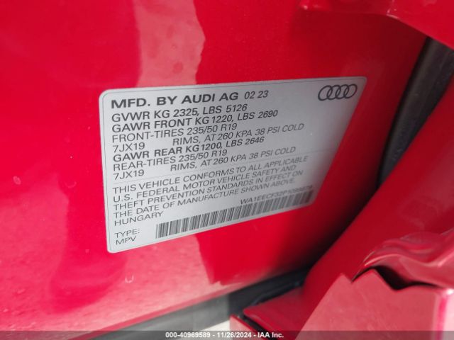 WA1EECF32P1099879 Audi Q3 Premium Plus 45 Tfsi S Line Quattro Tiptronic