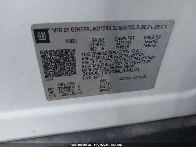 3GKALTEV1ML304131 GMC Terrain Awd Sle