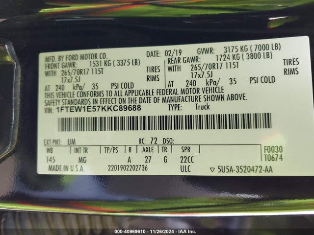 Ford F-150 Xlt 2019 1FTEW1E57KKC89688 Image 9