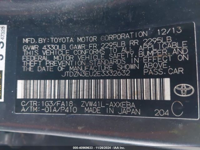 JTDZN3EU2E3332632 Toyota Prius V Three