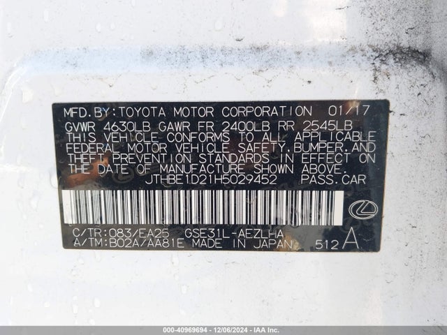 JTHBE1D21H5029452 Lexus IS 350