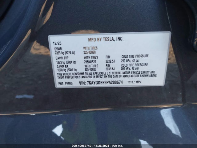 2023 TESLA MODEL Y 7SAYGDEE9PA208674 Photo 8