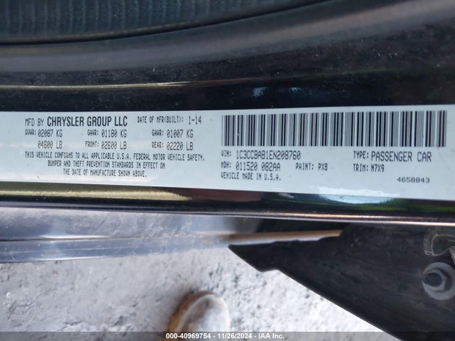 Chrysler 200 LX 2014 1C3CCBAB1EN208760 Image 9