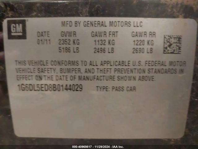 2011 CADILLAC CTS 1G6DL5ED8B0144029 Photo 8