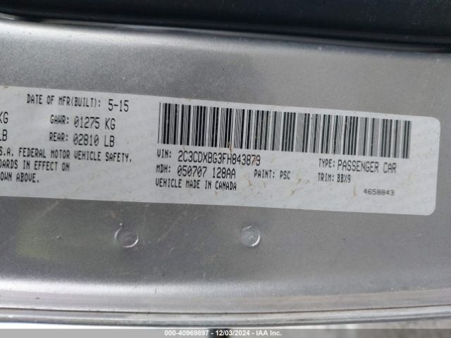 2C3CDXBG3FH843879 Dodge Charger Se