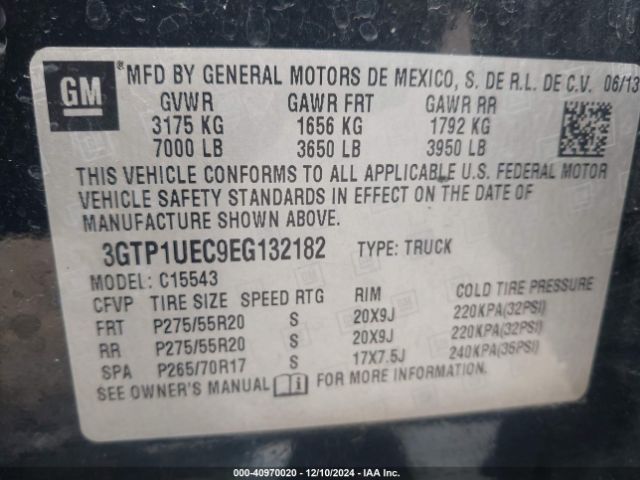 3GTP1UEC9EG132182 GMC Sierra 1500 Sle