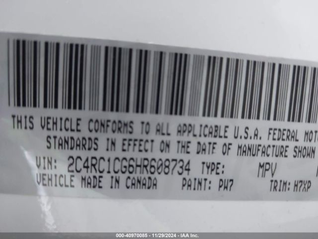 2C4RC1CG6HR608734 Chrysler Pacifica Lx
