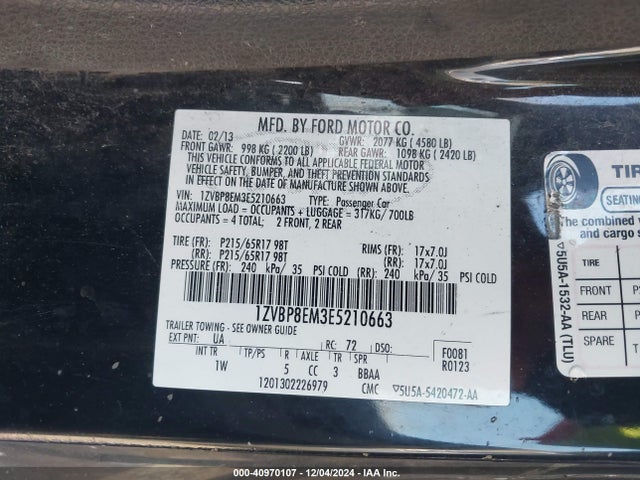 Ford Mustang V6 2014 1ZVBP8EM3E5210663 Image 9