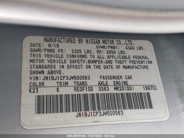 JN1BJ1CP3JW500563 Nissan Rogue Sport Sl