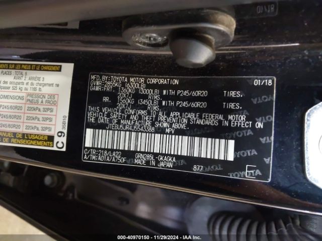JTEBU5JR4J5543388 Toyota 4runner Limited